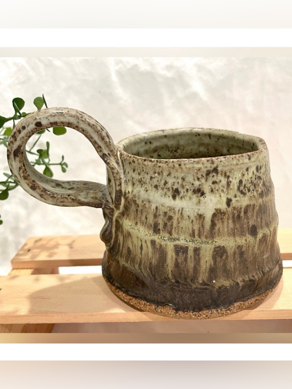 Artisanal Mid-Century-Modern Handcrafted Ceramic Mug - Earthy Tones | EUC